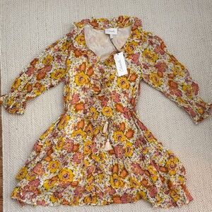 NWT Cleobella Floral Dress Yellow Orange Pink Green XS xsmall